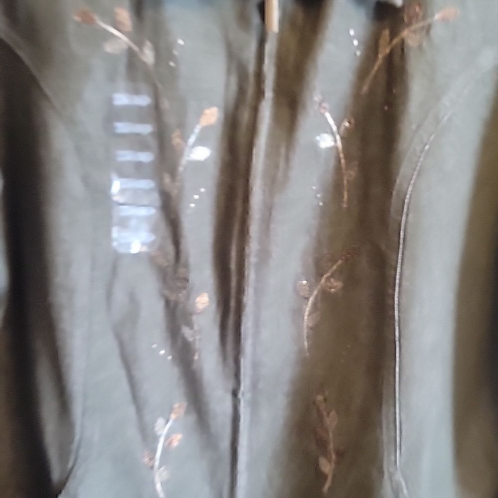 Krazy Kat-Olive colored leaf stud, denim jacket XXL. NWT. - Picture 7 of 8